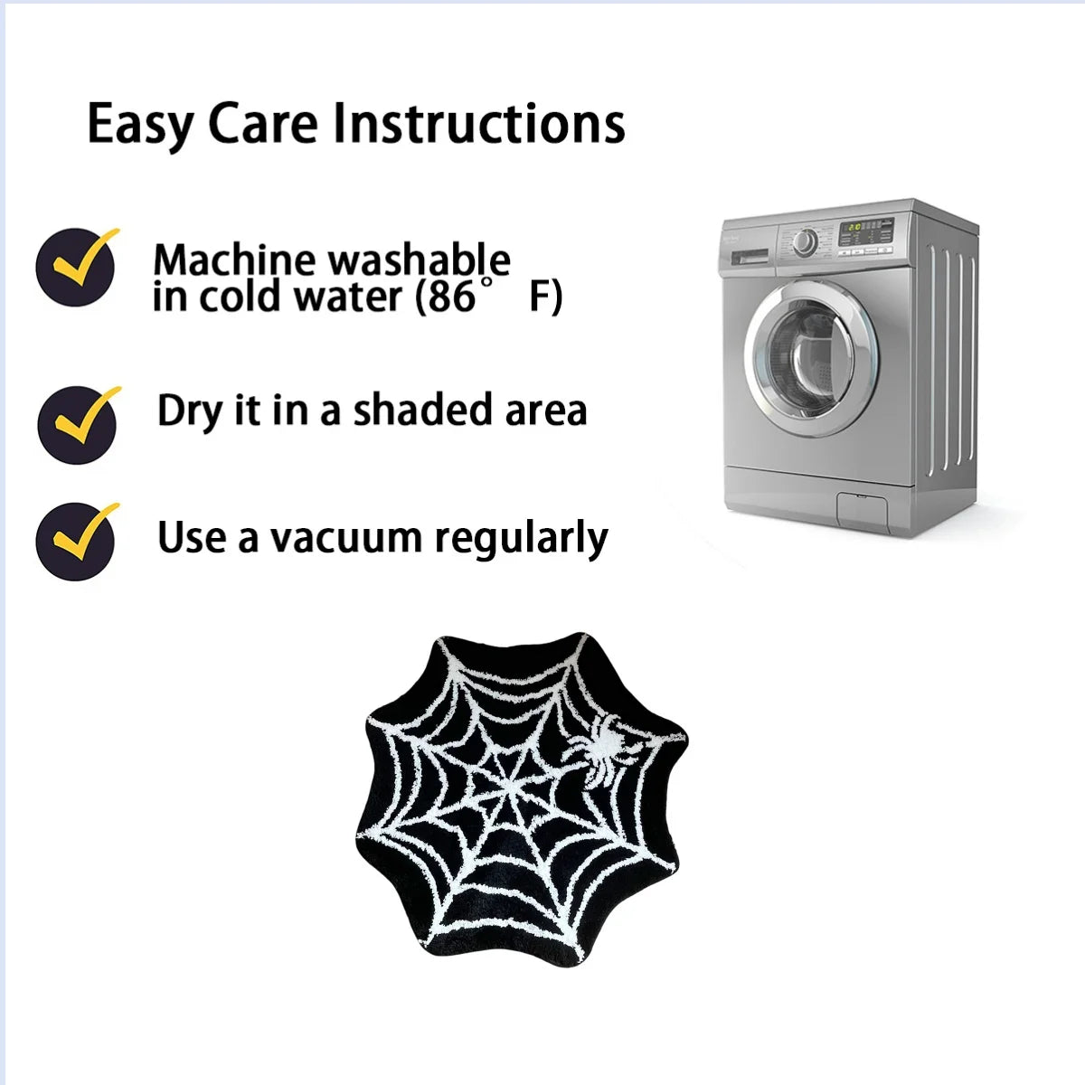 Black Spider Web Rug