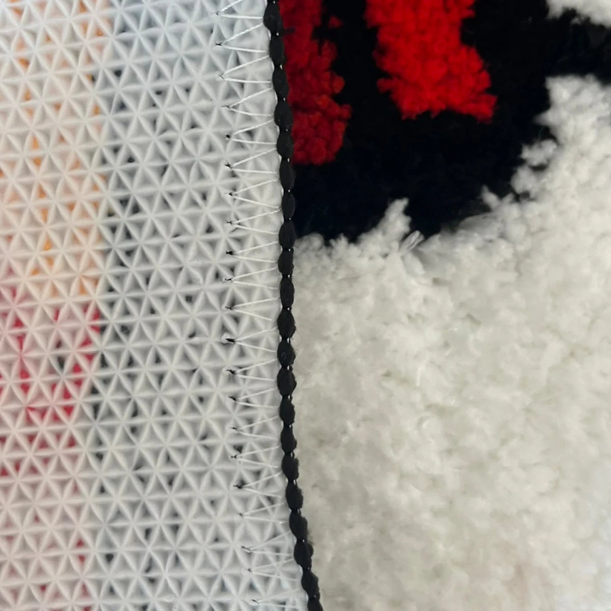 Holding Cup in Hand Vintage Rug