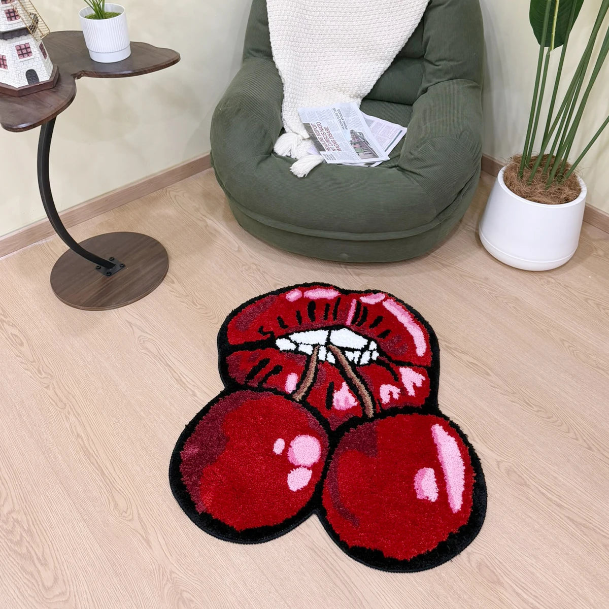 Cherry Red Lips Rug