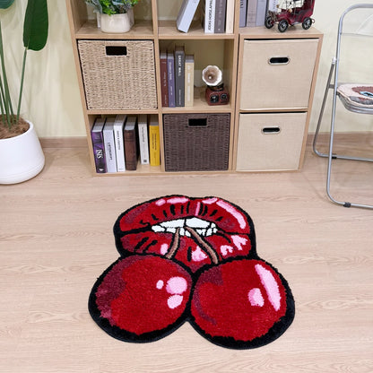 Cherry Red Lips Rug