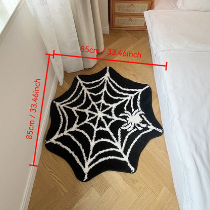 Black Spider Web Rug
