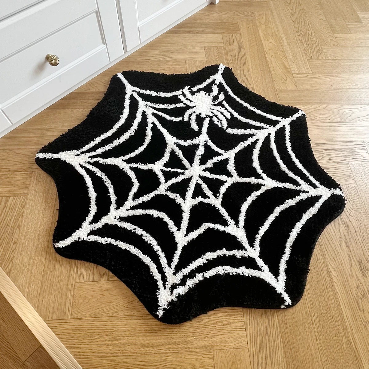 Black Spider Web Rug