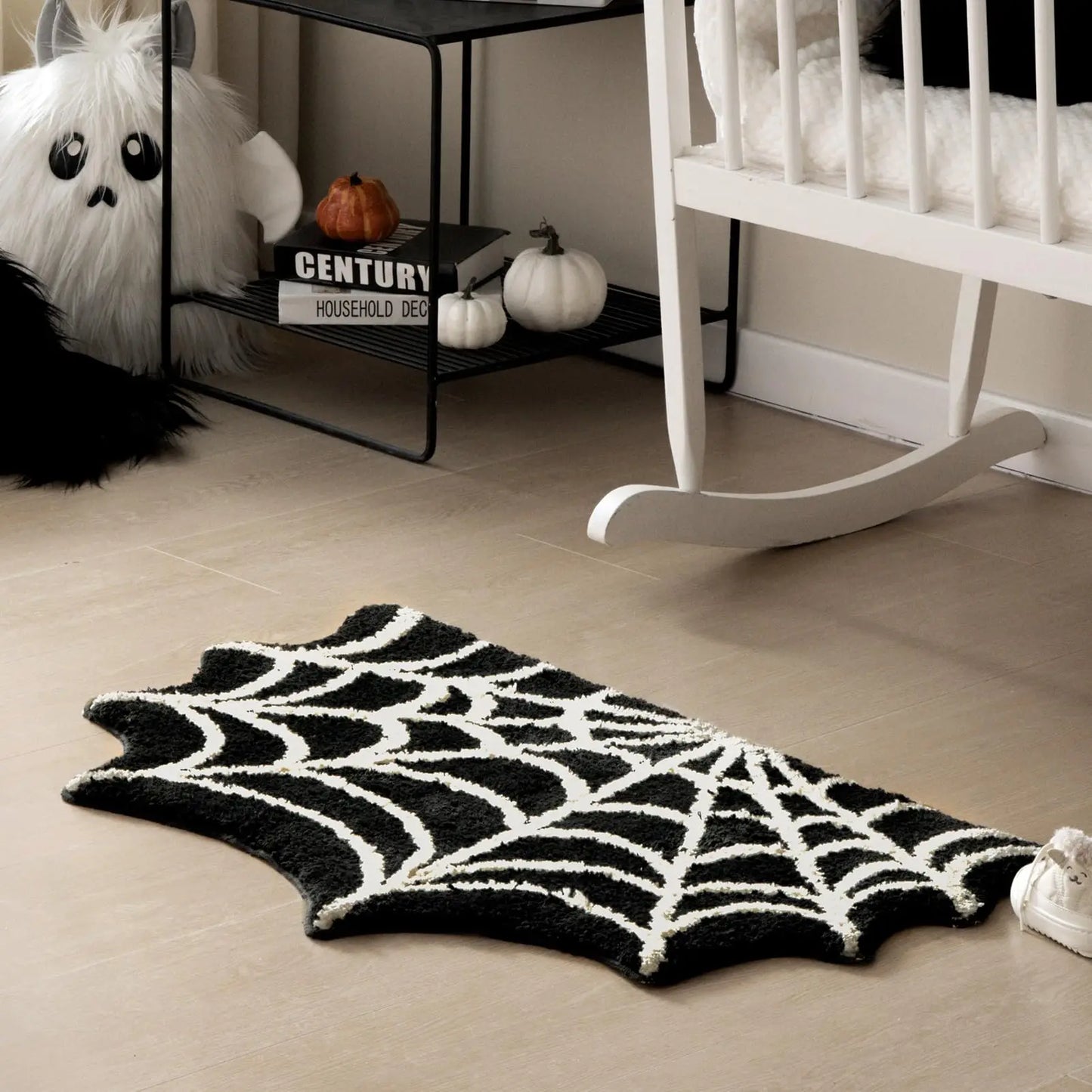 Black Spider Web Rug