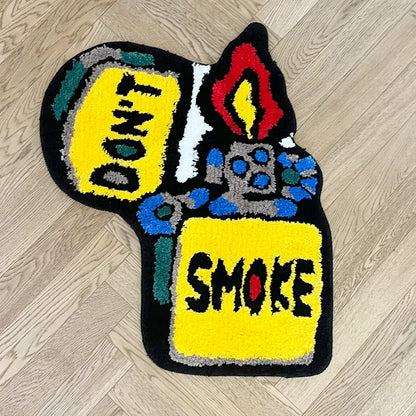 Yellow Lighter DON'T SMOKE Rug