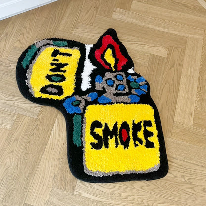 Yellow Lighter DON'T SMOKE Rug