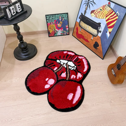 Cherry Red Lips Rug