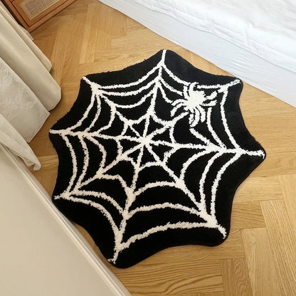 Black Spider Web Rug