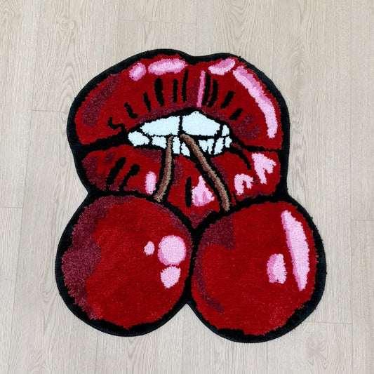 Cherry Red Lips Rug