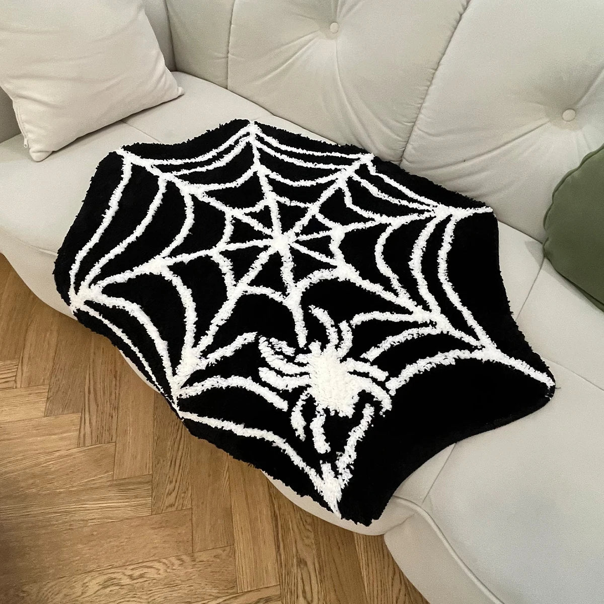 Black Spider Web Rug