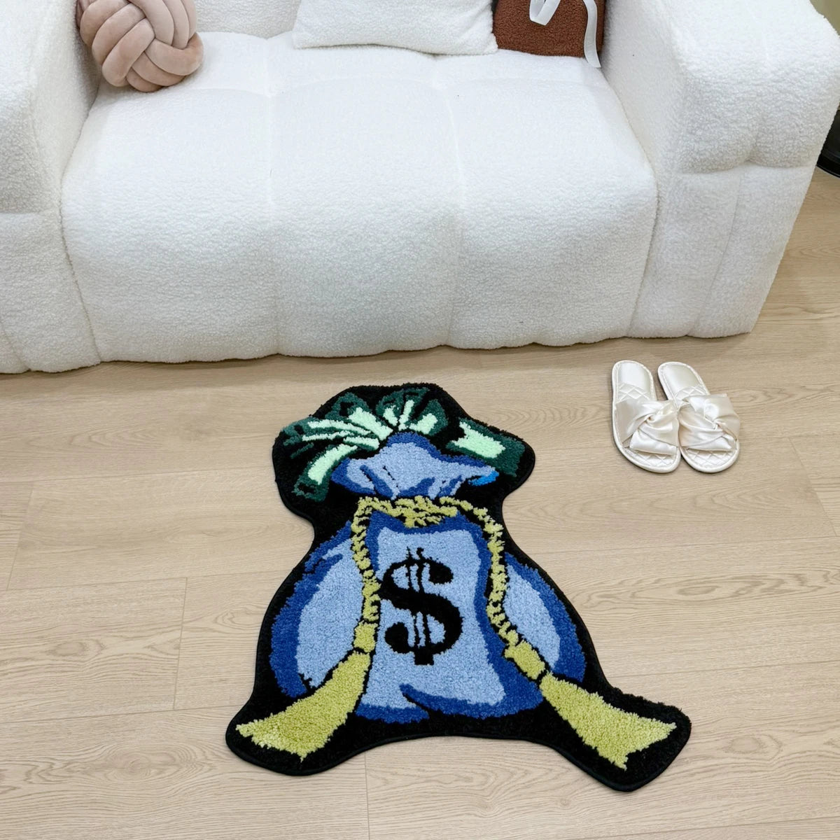 Blue Money Bag Rug