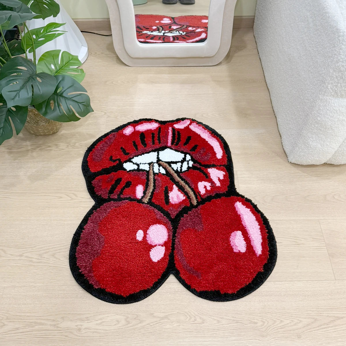 Cherry Red Lips Rug