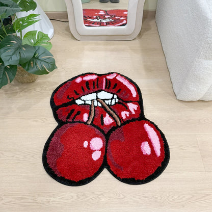 Cherry Red Lips Rug