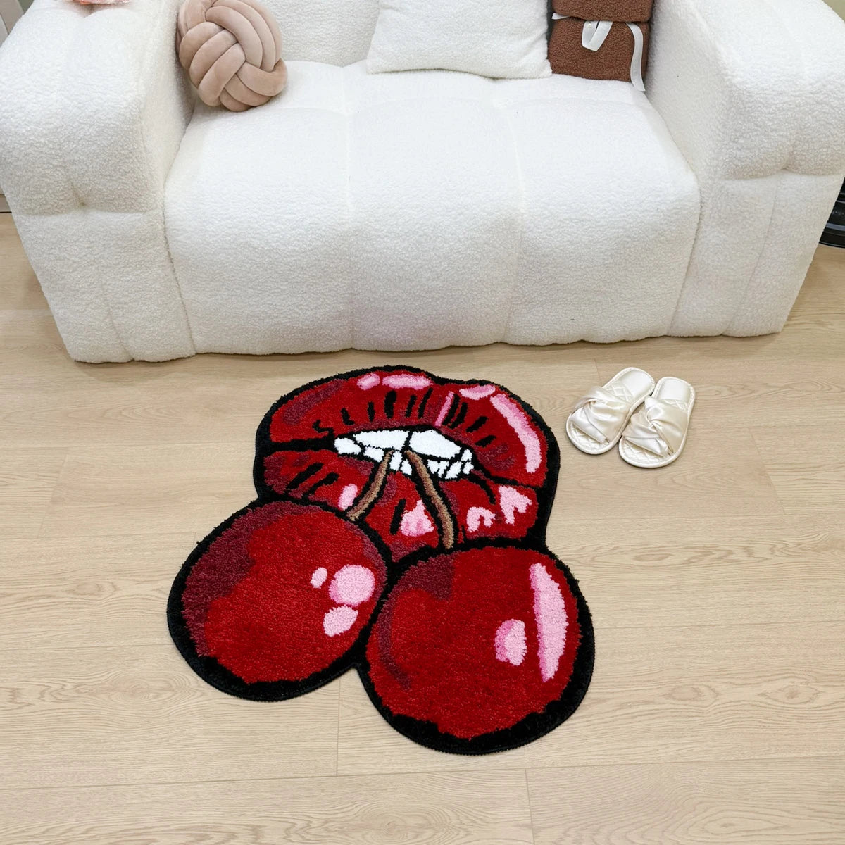 Cherry Red Lips Rug